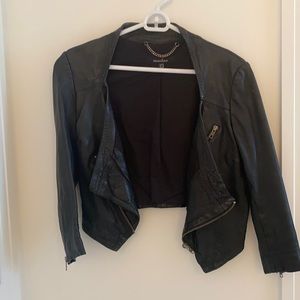 Cropped Leather Jacket Muubaa